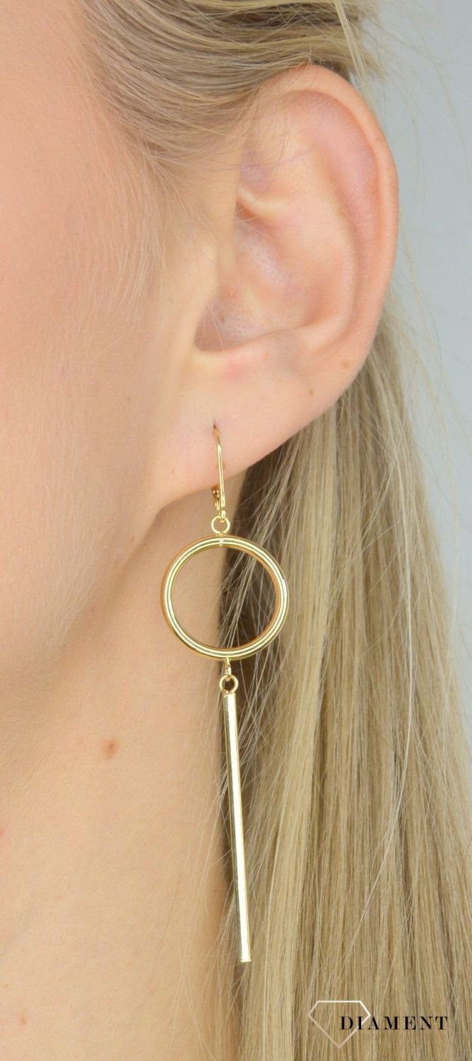 Złote kolczyki 585 'Elegancka prostota' DIA-KLC-COLBDEA-30-YM-LUC OR204623.jpg